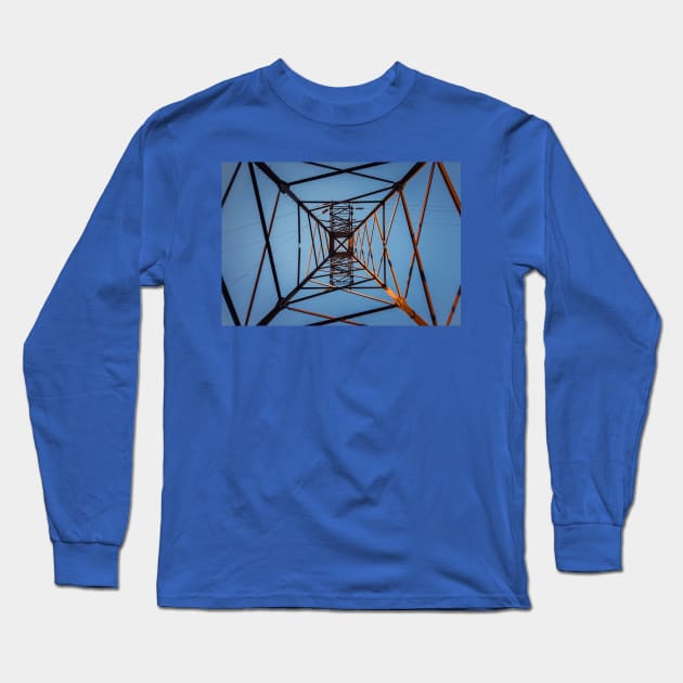 underneath electric pole Long Sleeve T-Shirt by psychoshadow